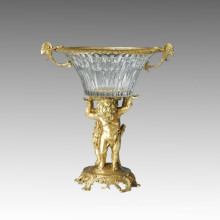Vaso De Cristal Estátua Cupido Bronze Escultura Tpgp-001